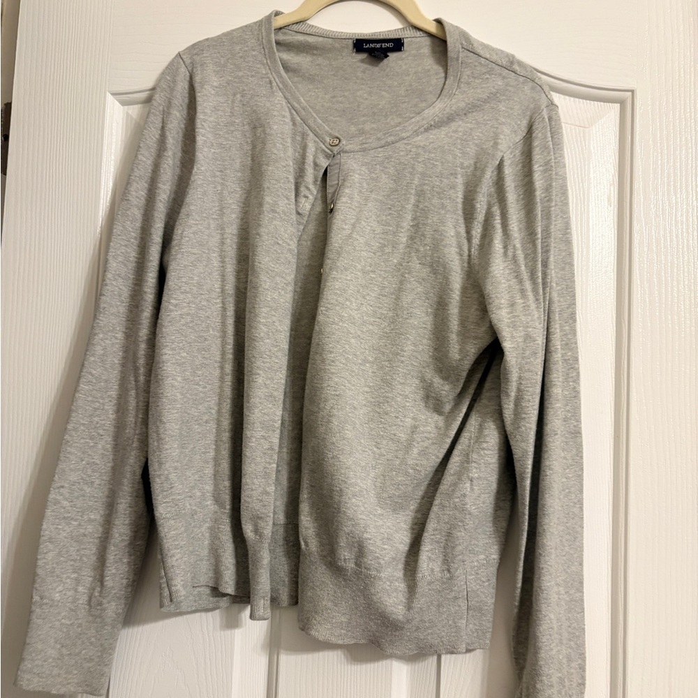 Lands' End Light Gray Long Sleeve Top